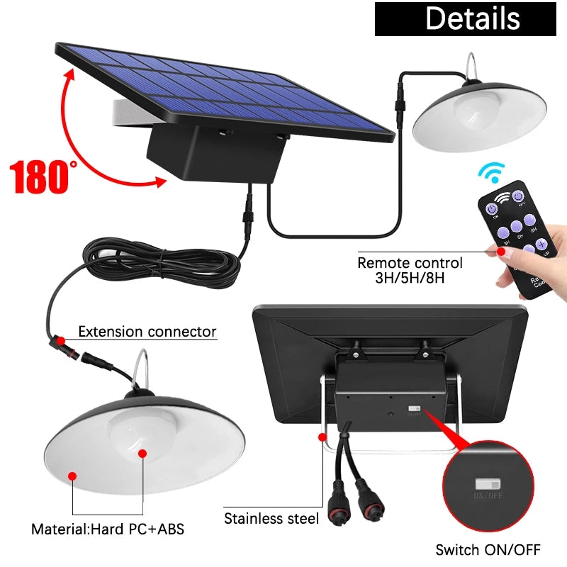 Draadloze solar LED lampenset met afstandsbediening