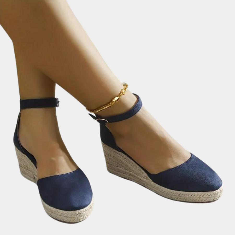 Dames wedgesandalen met verstelbare riem en sleehak