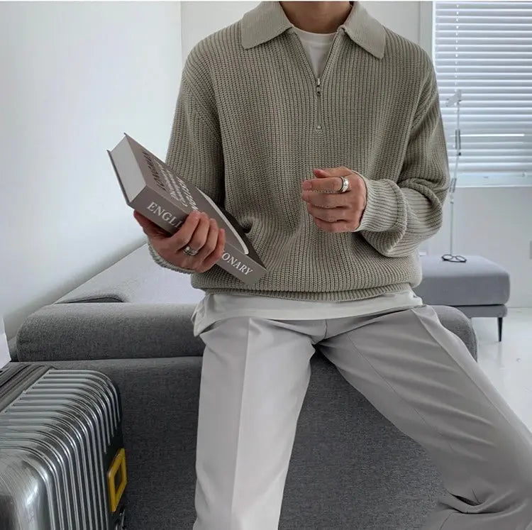 Zipped heren sweater