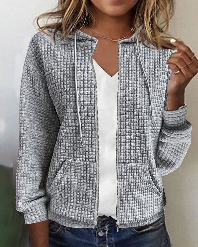 Casual comfort damesvest met zakken en trekkoorden