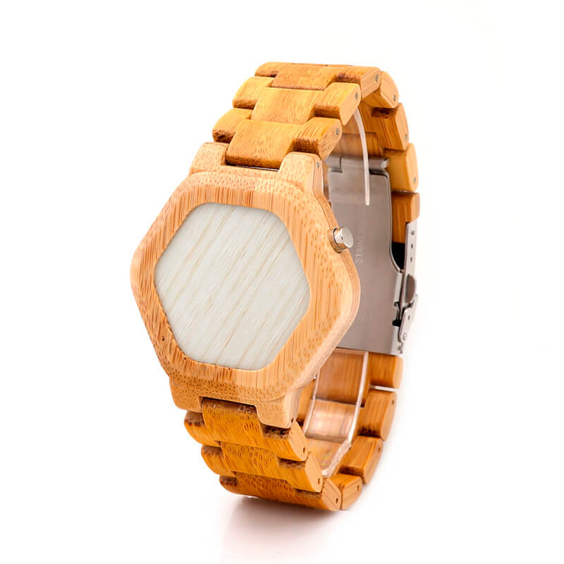 Digitaal houten led-horloge – breedte: 22.5mm