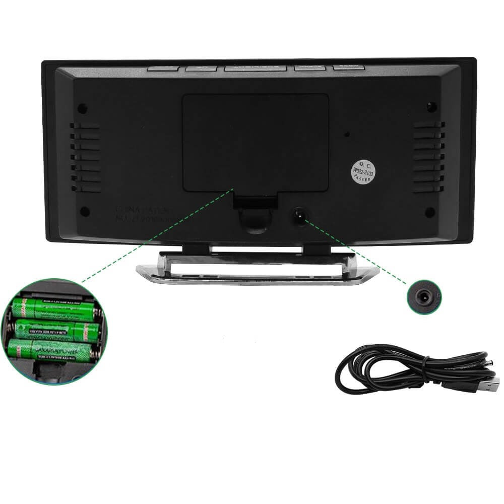 Gebogen LED digitale wekker met modern design