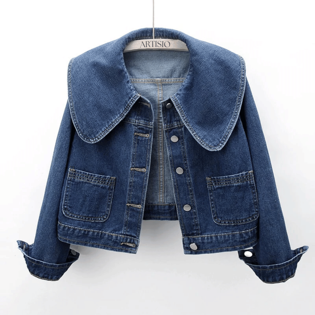 Dames denimjasje met matrozenkraag