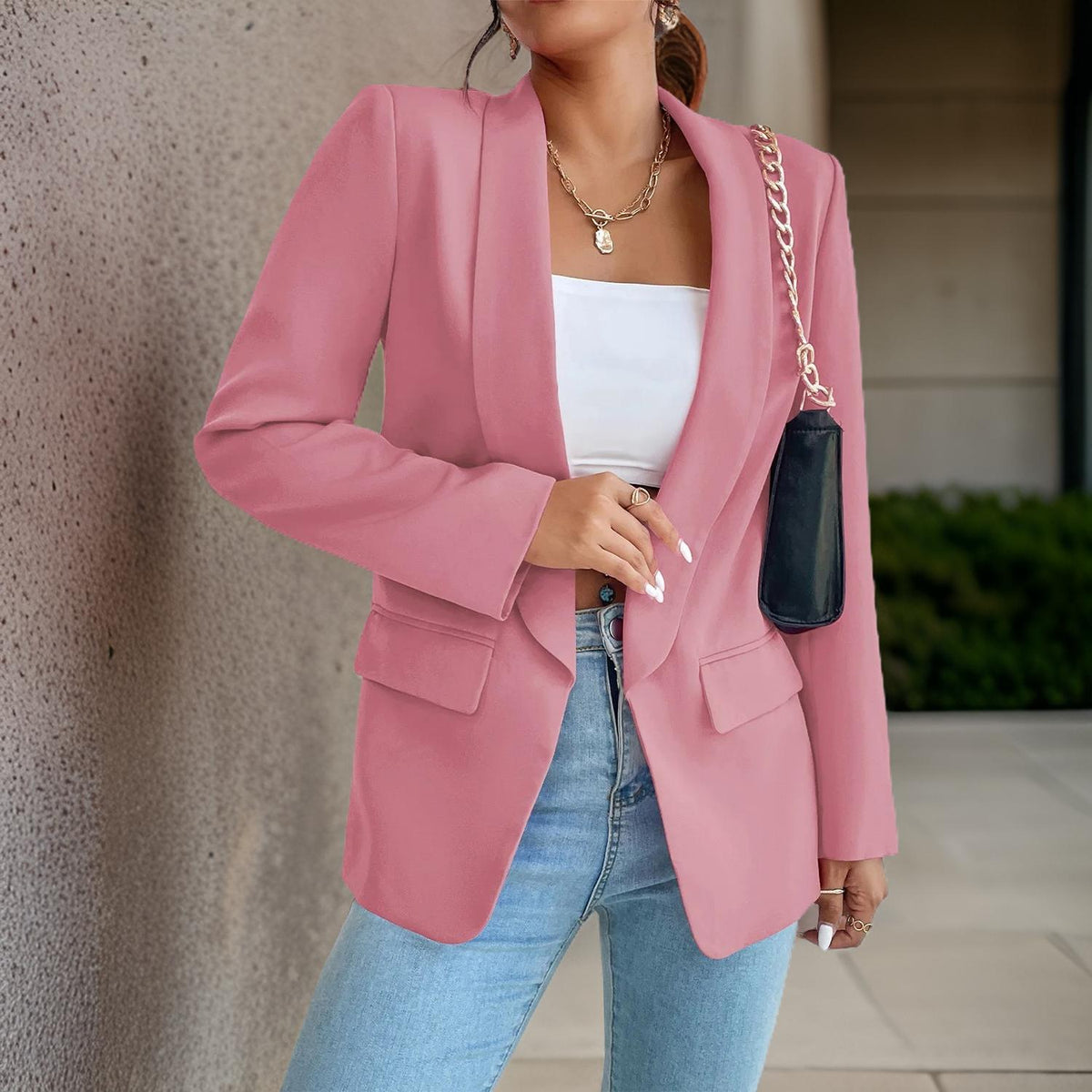Damesblazer van polyester-katoen