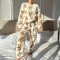 Fluweelzachte pyjamaset met berenprint