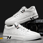 Heren sneaker van geperforeerd leer met lichtgewicht constructie