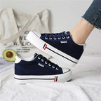 Dames canvas sneakers met plateauzool