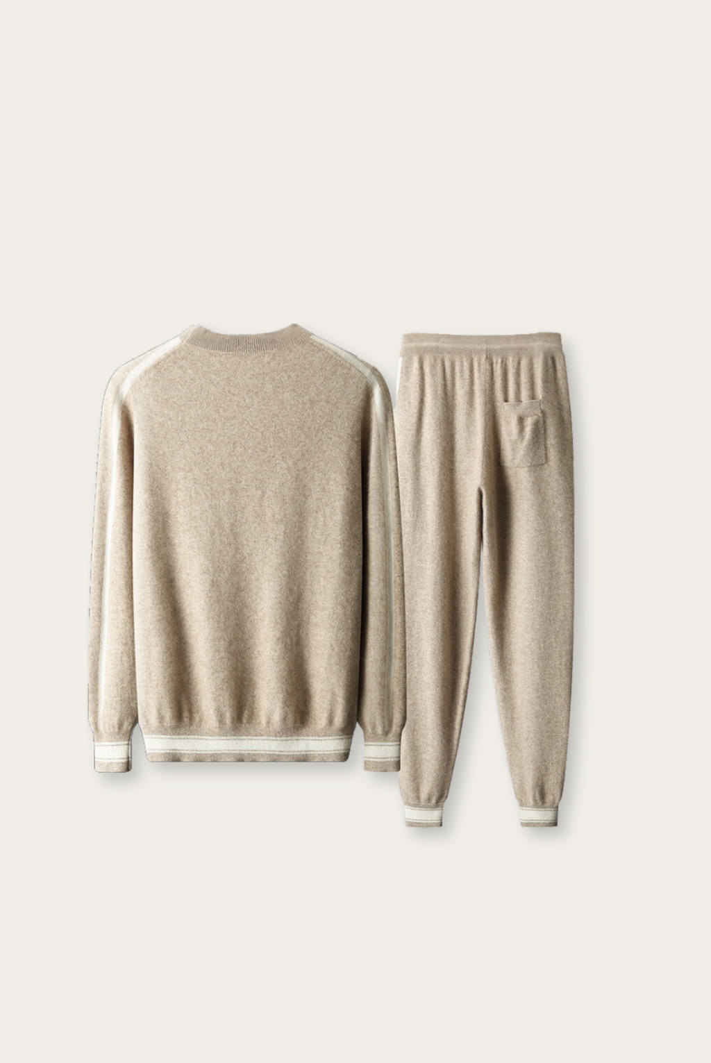 Lichtbruine kasjmier merinowol set