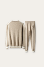 Lichtbruine kasjmier merinowol set