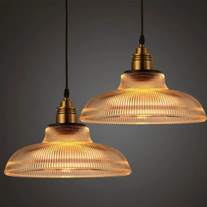 Hanglamp van glas en metaal