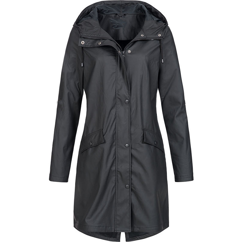 Dames regenjas met capuchon