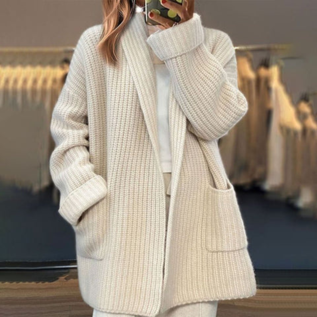 Oversized wollen vest met diepe zakken