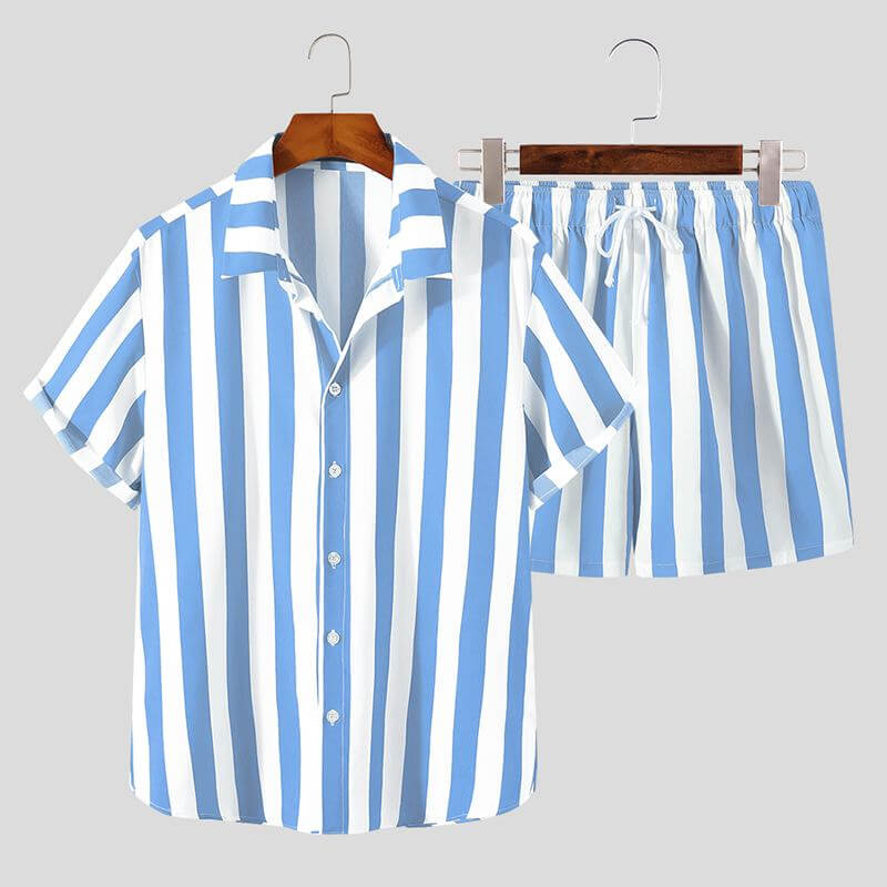 Stijlvol heren zomer-set met strepenpatroon — afbeelding 13