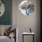 Wandklok met marmeren textuur — afbeelding 21