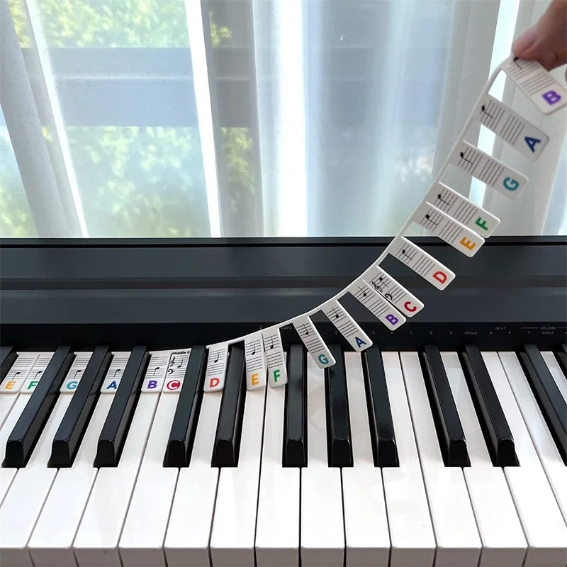 Siliconen notenlabels voor 88 pianotoetsen