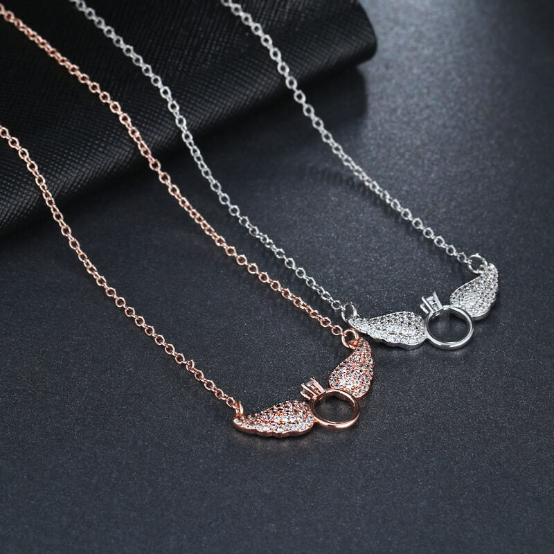 Glimmende engel vleugels hanger ketting