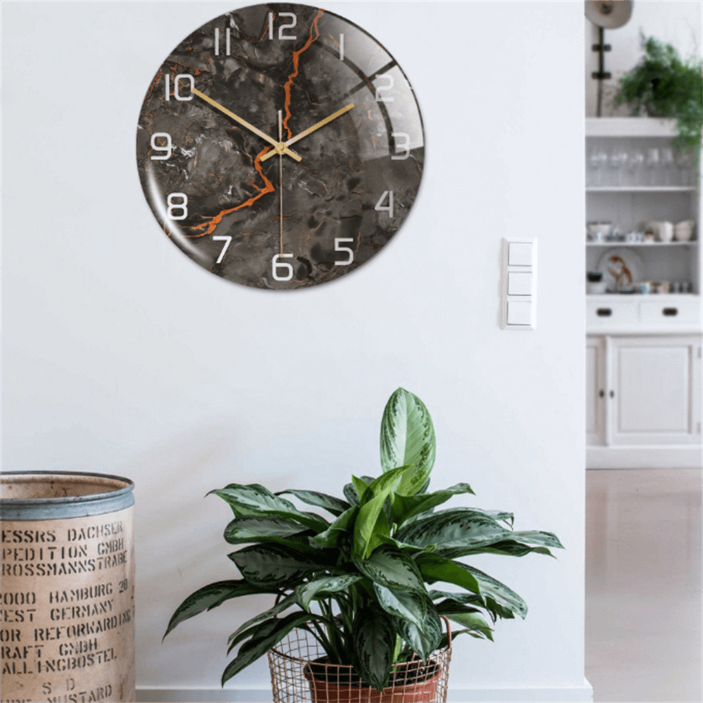 Wandklok met marmeren textuur — afbeelding 23