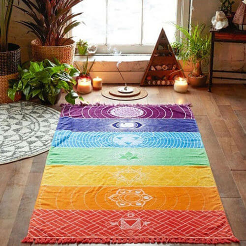 Chakra mandala wandtapijt
