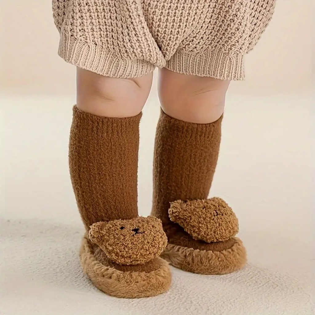 Kinder huisslof sokjes met beertjes