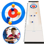 Mini-tafelcurlingspel voor thuis met glijstenen en magneetstangen