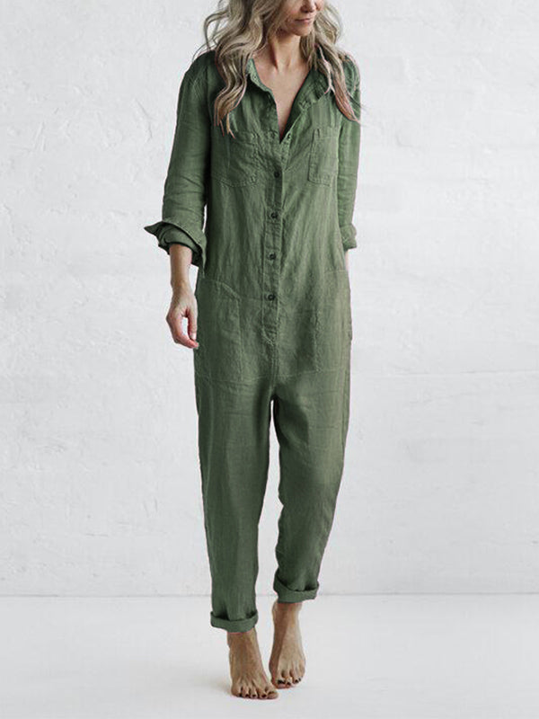 Casual jumpsuit – liv – 100% katoen, met handige zakken