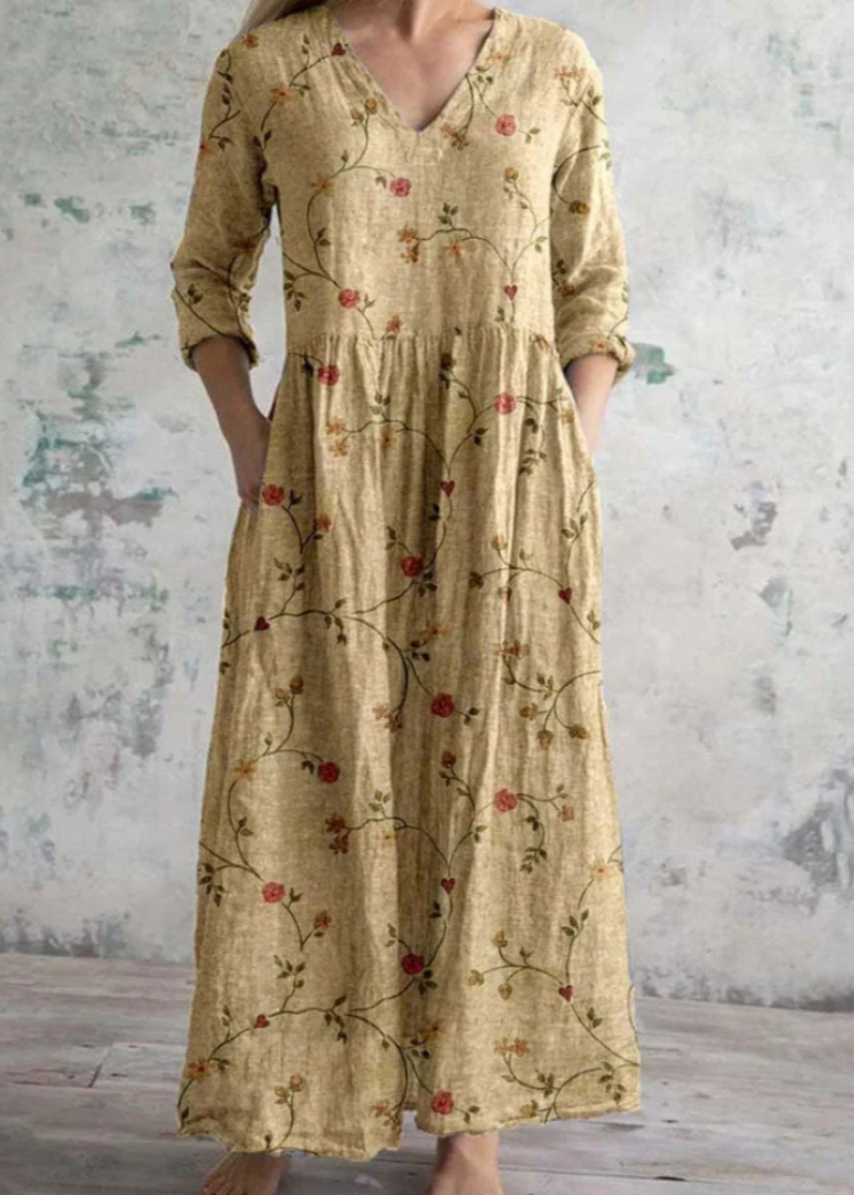 Luchtige midi-jurk met bloemenprint
