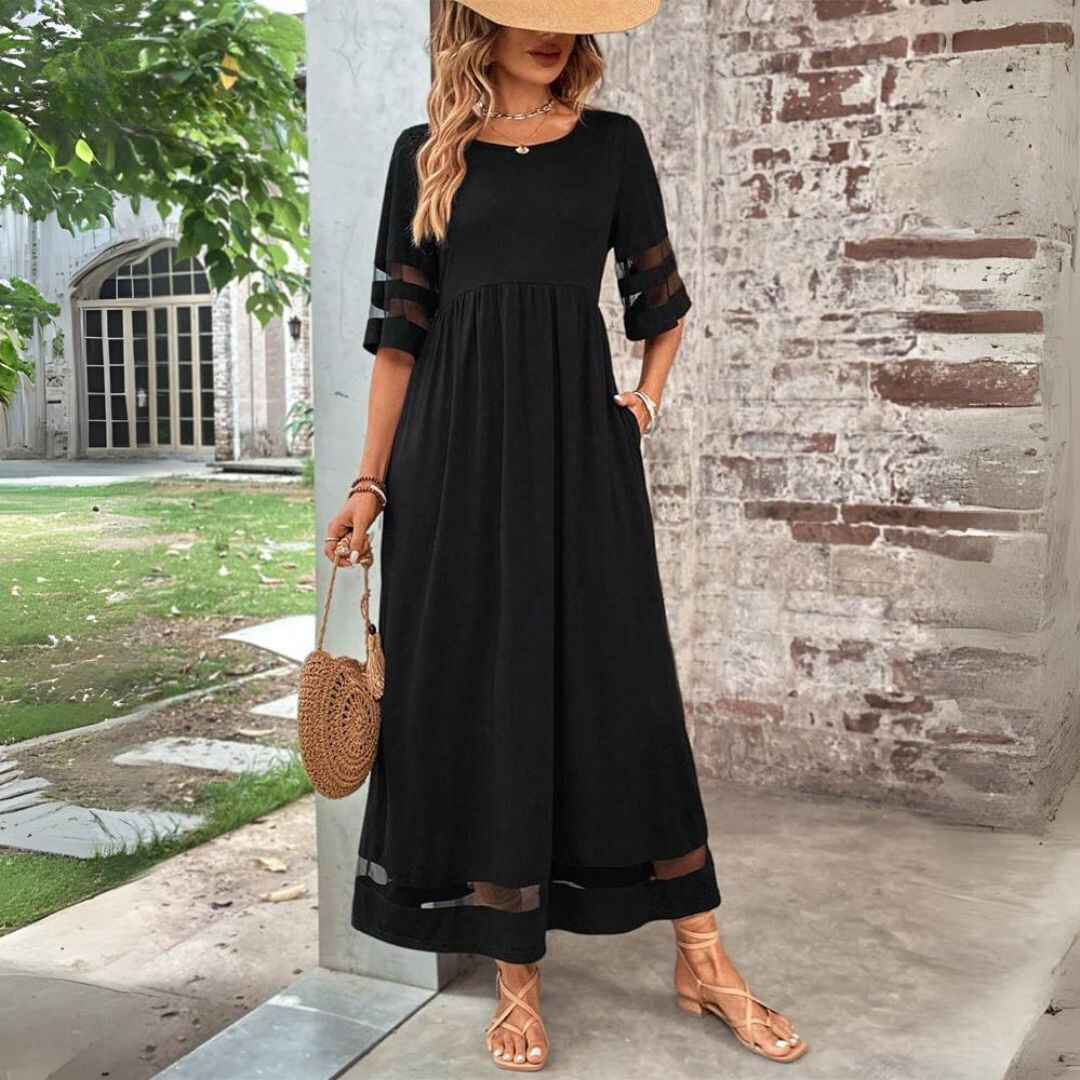 Soepelvallende maxi-jurk