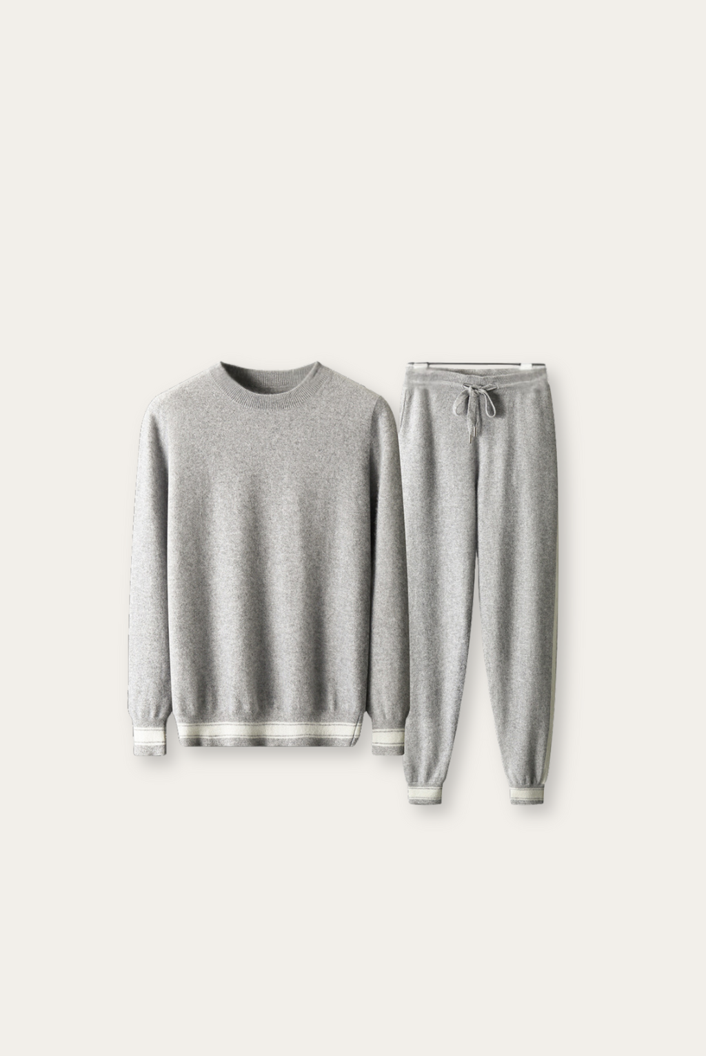 Lichtgrijze kasjmier merinowol set