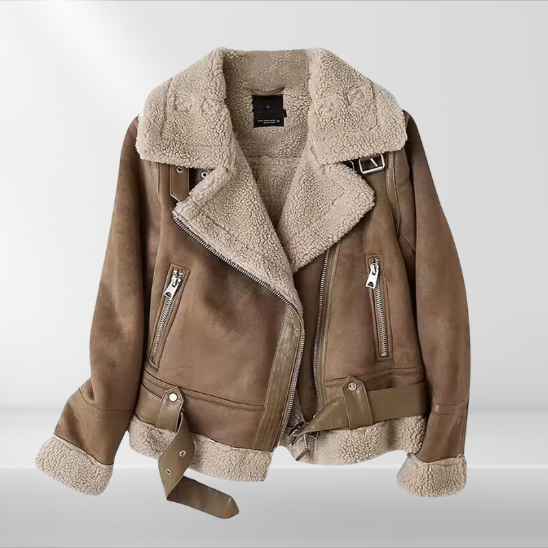 Dames sherpa bomberjack van fleece met rits — afbeelding 10