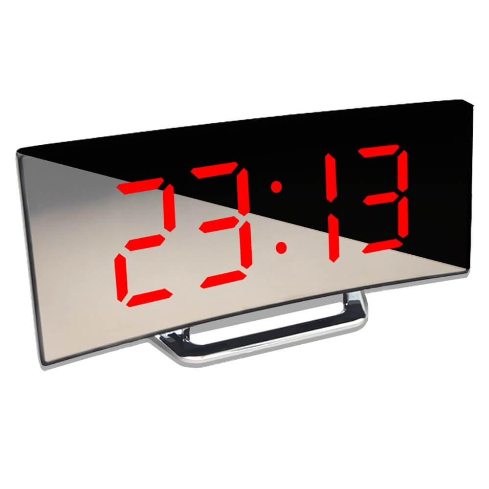 Gebogen LED digitale wekker met modern design