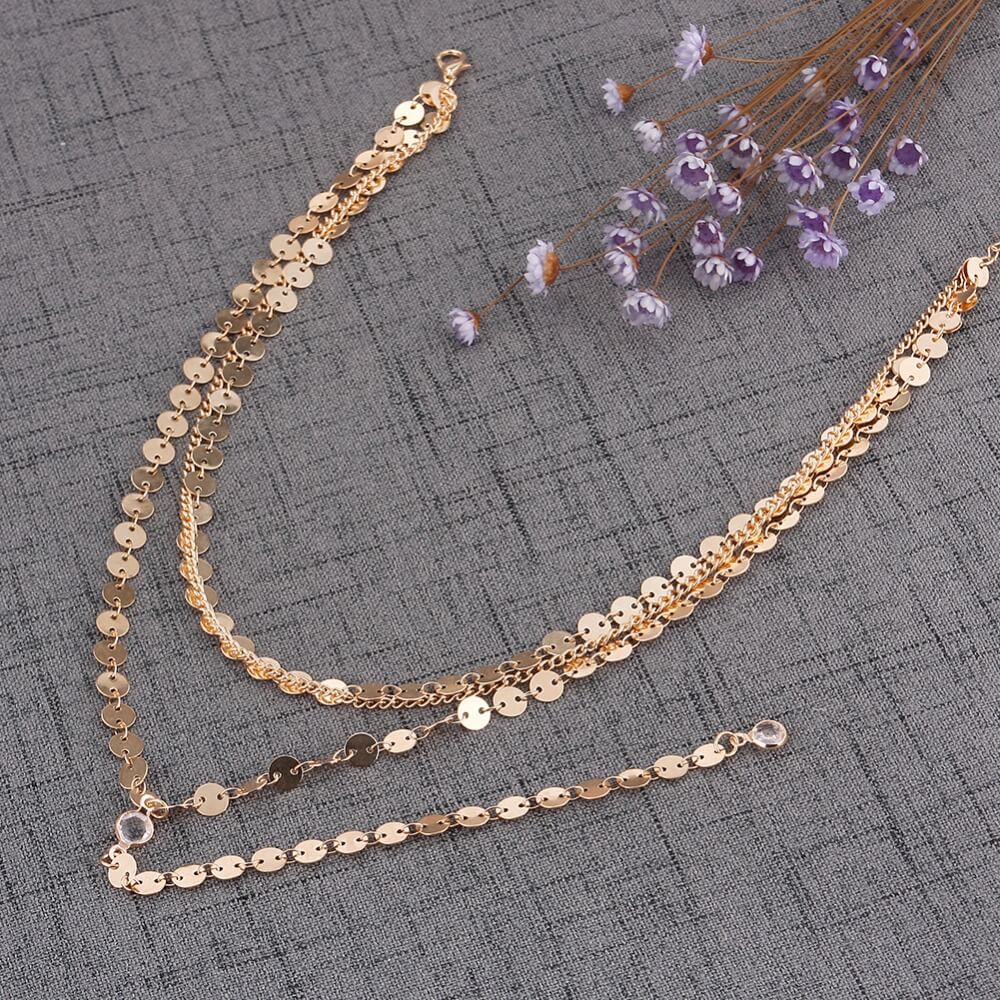Pailletten gelaagde vrouwen halsband