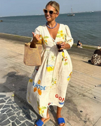 Oversized V-hals zomerkleed — afbeelding 6