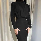Bodycon midi jurk met turtleneck