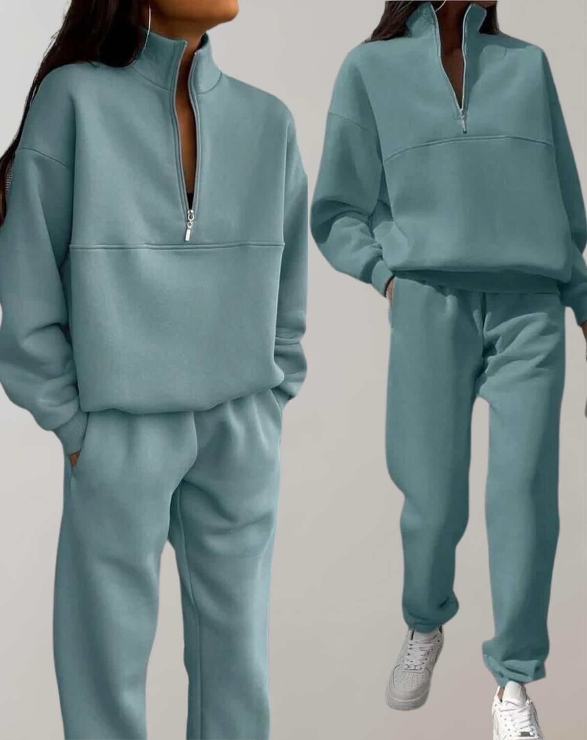 Tweedelige fleeceset met top en broek