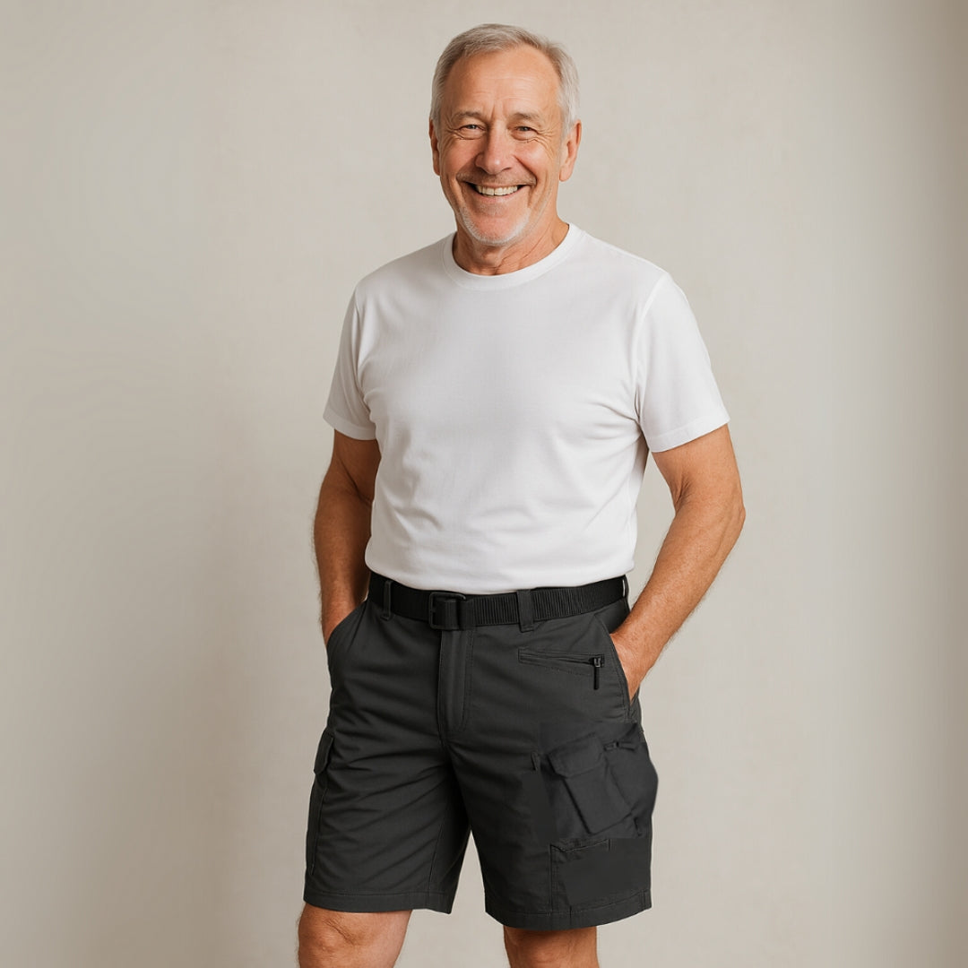 Heren korte cargo shorts met 7 zakken
