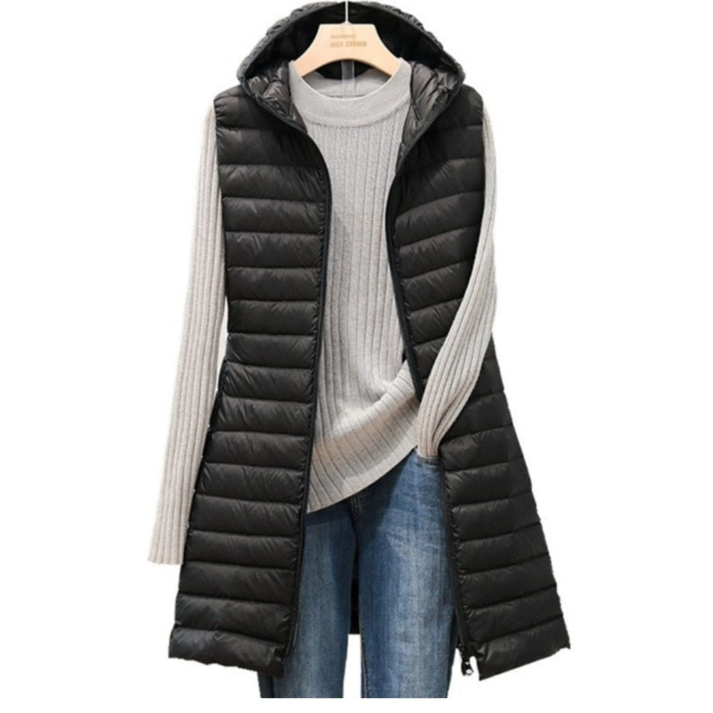Lange dames bodywarmer