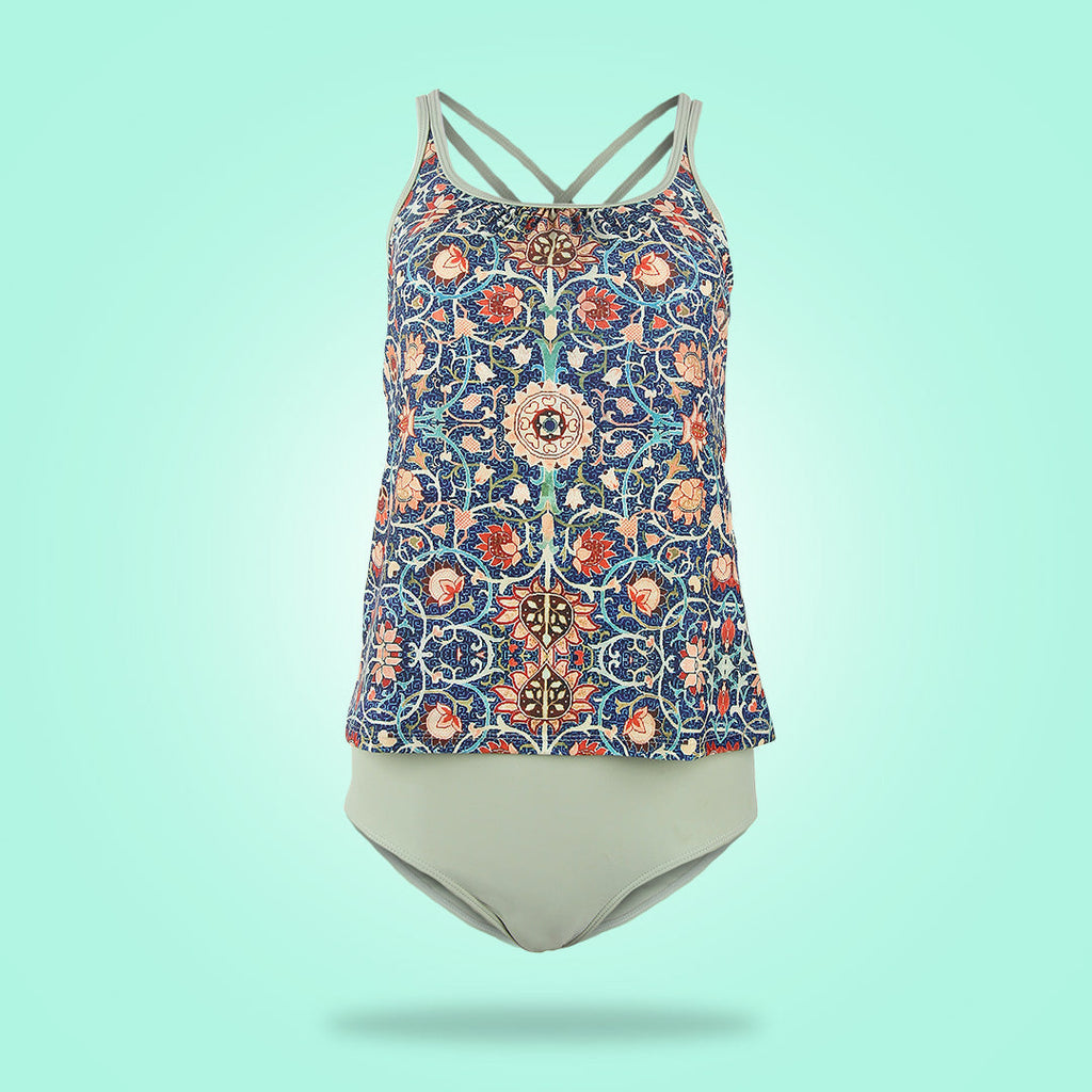 Mouwloze bikini met aantrekkelijk patroon