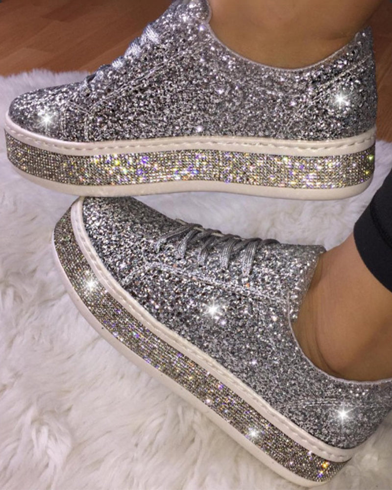 Plateau glitter dames sneakers