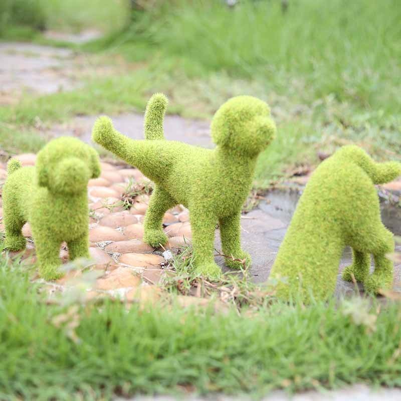 Groene gevlokte dierendecoratie voor buiten