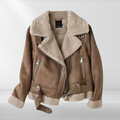 Dames sherpa bomberjack van fleece met rits — afbeelding 2