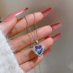 Hart en vleugels kristallen ketting