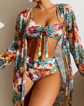 Driedelige bikini set met bloemenprint