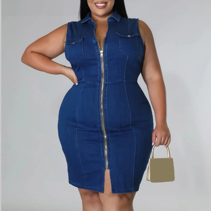 Helen plus-size spijkerjurk