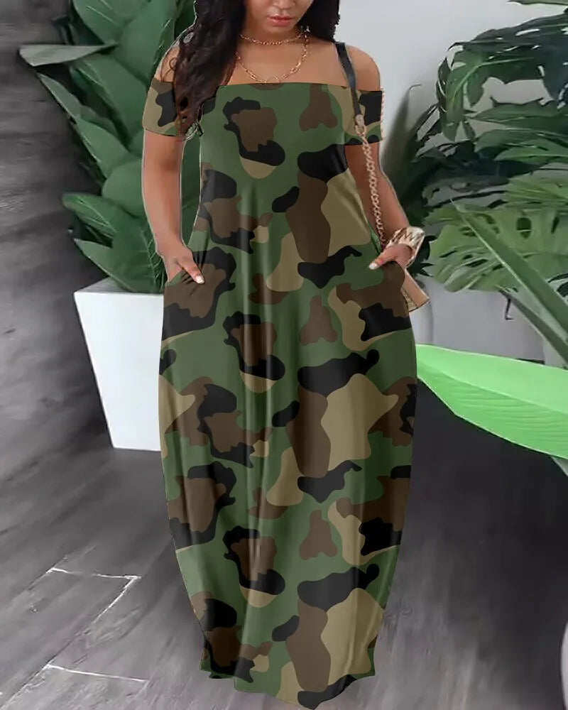 Tasha plus-size safari jurk