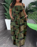Tasha plus-size safari jurk