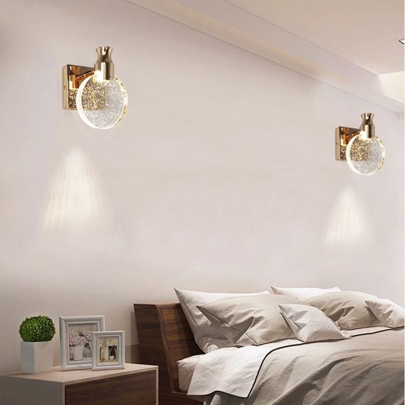 Ronde kristallen wandlamp