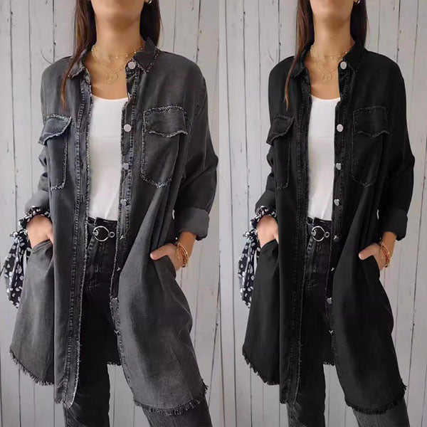 Faux denim overhemd — afbeelding 21