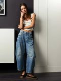 Mid-Rise barrel jeans