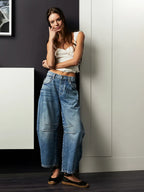 Mid-Rise barrel jeans