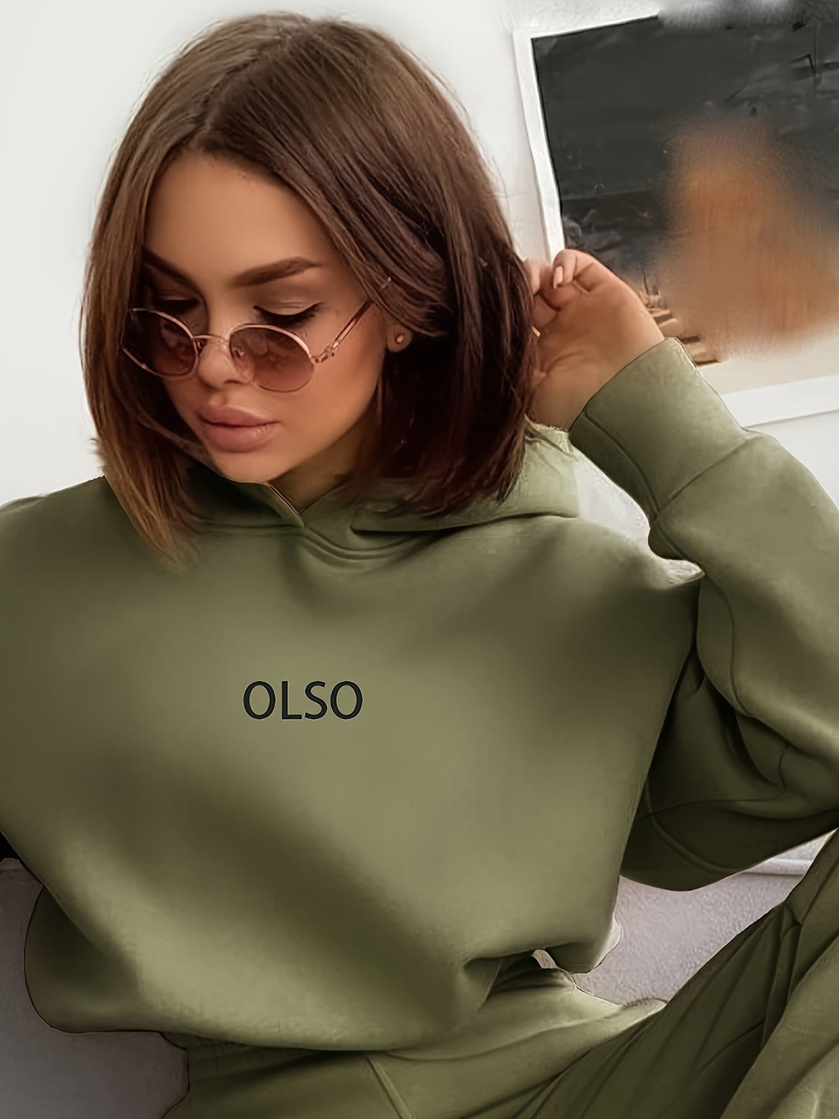 Casual tweedelige set met stijlvolle letterprint
